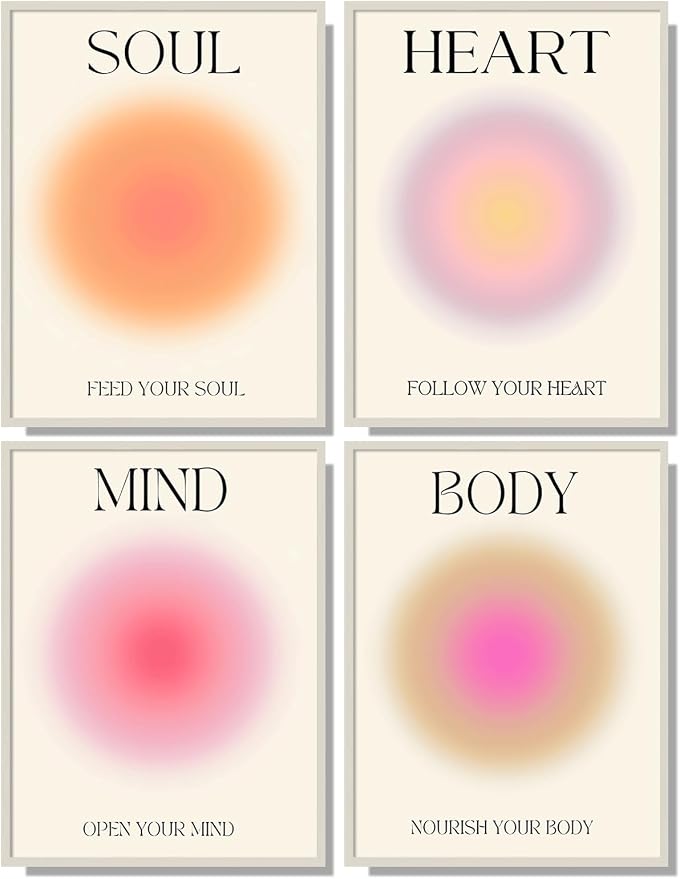 NCYEL 4 colorful abstract halo posters angel number positive energy by NCYEL