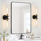 Indoi Black and Gold Wall Sconce, Hardwired Bathroom Sconces Wall Lighting - Image 8