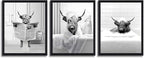 KBKBART Funny Highland Cow Wall Art Set of 3, Rustic Farmhouse Bathroom Cow by KBKBART