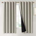 NICETOWN Natural 100% Blackout Lined Curtains, 2 Thick Layers Completely by NICETOWN