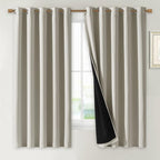NICETOWN Natural 100% Blackout Lined Curtains, 2 Thick Layers Completely by NICETOWN