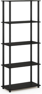 Furinno TURN-N-TUBE Storage Shelves, 5-Tier Book Shelf, Corner Shelf, Toolless - Image 4