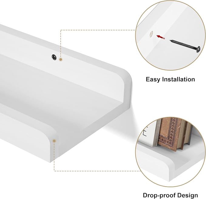 Love-KANKEI 36 Inch Long Floating Shelves Wall Mounted Set of 2, Large Wood - Image 5