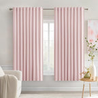 MIULEE Baby Pink Back Tab Blackout Curtains 63 Inch Length 2 Panels Set by MIULEE