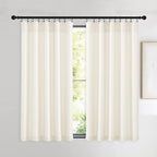 NICETOWN Ivory White Velvet Curtains 54" Length 42" Wide, Light Dimming Thermal - Image 2