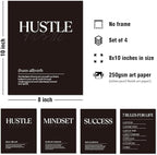 DSHFG Black Motivational Office Pictures Wall Decor Prints Set of 4, 8x10 - Image 2