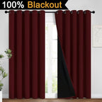 Yakamok 100% Blackout Lined Panels, Room Darkening Thermal Insulated Blackout - Image 2
