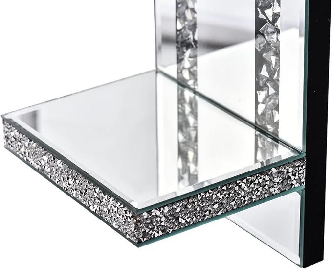 Aeveco Crystal Crush Diamond Mirrored Candle Sconces, Wall Decorations - Image 7
