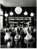 FuSatisYilife Vintage Black and White Canvas Wall Art Trendy Women Drink by FuSatisYilife