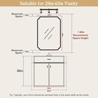 WallBeyond 28" x 40" Rounded Corner Arch Wall Mirror - Image 4