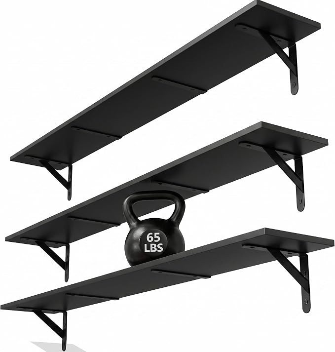 WOPITUES Floating Shelves for Wall 48″W x 8″D, Long Wall Mounted Shelves Set of by WOPITUESOfficial