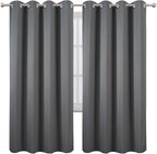 LEMOMO Blackout Curtains 66 x 72 Inch Long Frost Grey Curtains Set of 2 Panels - Image 2