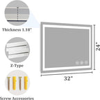 Koonmi 32"x24" LED Mirror for Bathroom, 90CRI Anti-Fog Vanity Mirror - Image 9