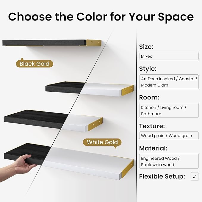 BAYKA Floating Shelves for Bedroom Decor, Wall Shelves for Storage, Wall - Image 5
