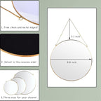 LONGWIN Hanging Wall Circle Mirror Decor Gold Geometric Mirror - Image 4