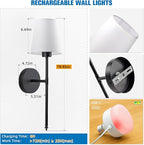 NIORSUN 19.9 inch Battery Operated Wall Sconce Set of 2, 10 Colors Wireless - Image 6