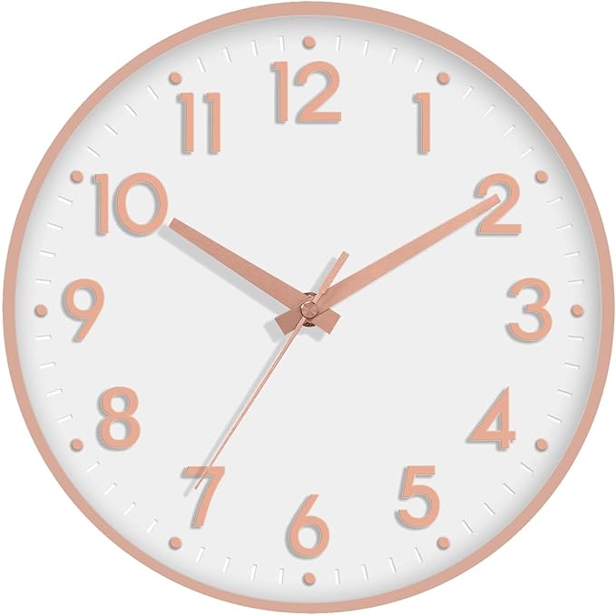 Mosewa Wall Clock 10 Inch, Battery Operated Silent Non-Ticking Modern Analog by MOSEWAWALLCLOCK