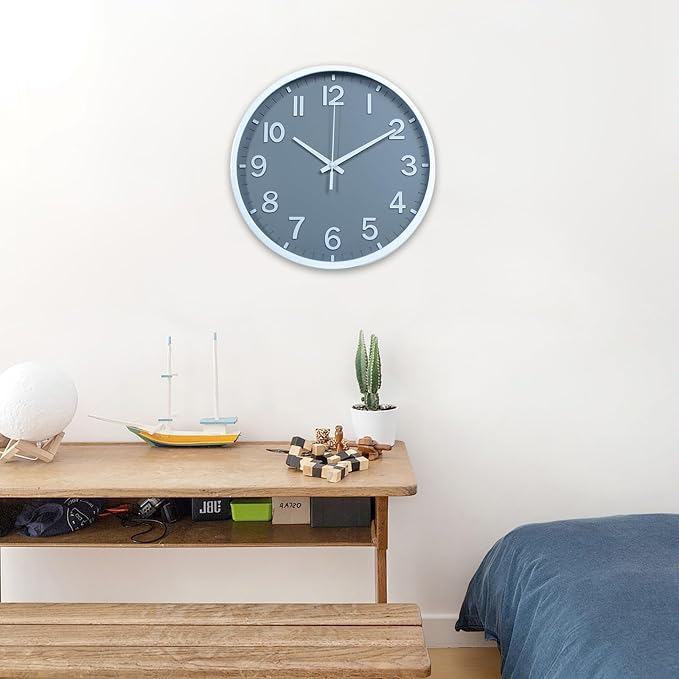 Wall Clocks Battery Operated 10 inch Modern Wall Clock, Silent Non Ticking Wall - Image 8