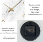 Large White Marble Wall Clocks Battery Operated 20 Inch Modern Analog Glass - Image 8