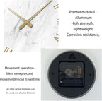 White Small Wall Clocks Battery Operated Marble Analog Clock - Image 8