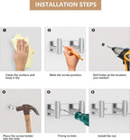 Wall Mounted Coat Rack-4 Hooks, Heavy Duty Stainless Steel Wall Hooks - Image 8