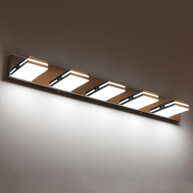 SineRise LED Modern Bathroom Vanity Light Fixtures, Chrome Modern Acrylic - Image 2
