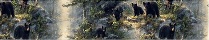 Black Bear Wallpaper Border 196x4 Inch Peel and Stick Wall Border Self Adhesive - Image 2