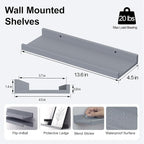 Floating Shelves for Wall Decor, Wall Mounted Wood Storage Shelf for Bedroom - Image 2