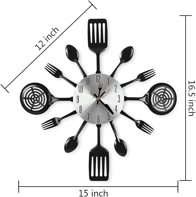16 Inch Cutlery Kitchen Wall Clocks - Image 2