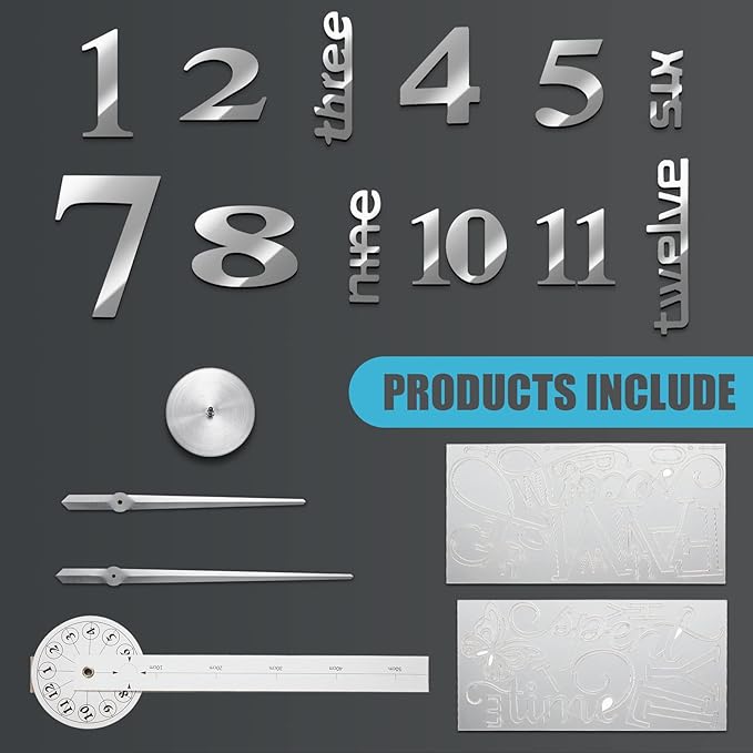 Junkin 3D Large Frameless DIY Wall Clock Modern Decor Family Quote Wall - Image 2