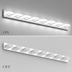 Ralbay 52" Modern Chrome Vanity Lights 8 Lights Acrylic Stainless Steel LED - Image 7