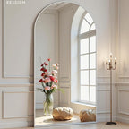 Dewfig Arched White Full Length Mirror, Full Body Mirrors - Image 2