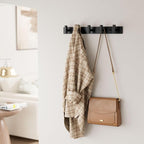 GWAAZXGZ Black Wall Mounted Coat Rack – 5 T-Shaped Pegs - Image 3