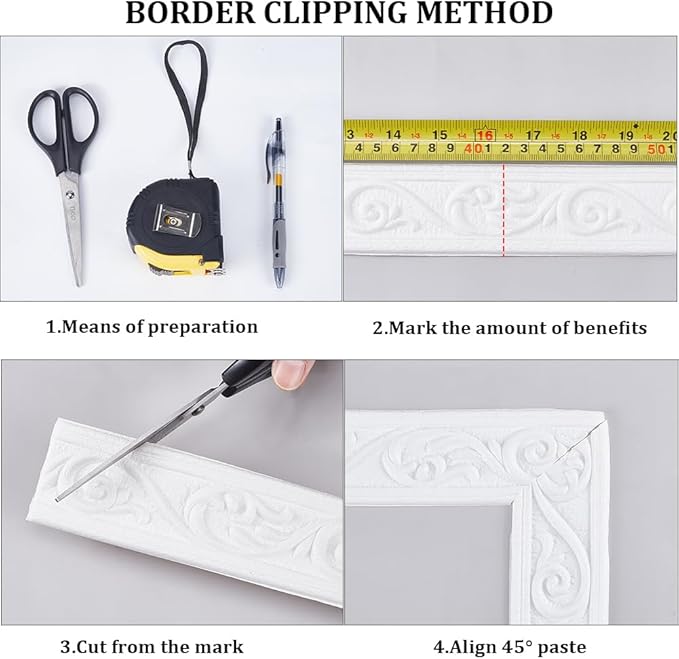 CRASPIRE 88 x 1.96 inch Crown Molding Peel and Stick 3D Flexible Foam Wall Trim - Image 5
