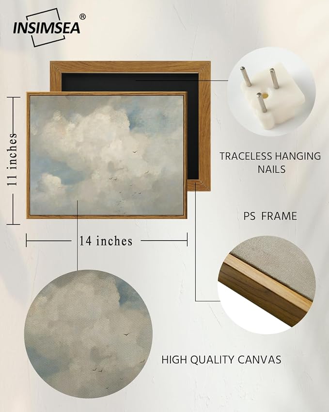 InSimSea Framed Canvas Wall Art Vintage Decor, Home Decor Classical Oil - Image 4