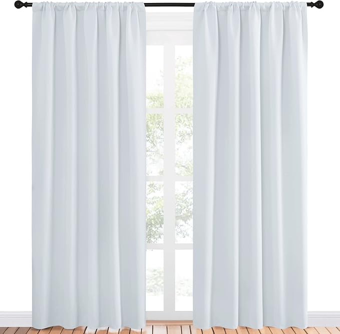 NICETOWN Greyish White Bedroom Curtain Panels - Image 2
