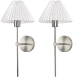Wireless Wall Sconce Sets of 2, Pleated Shades Rechargeable Battery Operated - Image 9