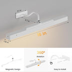 Picture Light with Remote - 16in White Rechargeable Battery Wall Light - Image 6