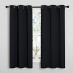 NICETOWN Halloween Pitch Black Solid Thermal Insulated Grommet Blackout - Image 2