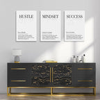 GUBIYU Black and White Hustle Motivational Wall Art Frame Canvas Success Wall - Image 3