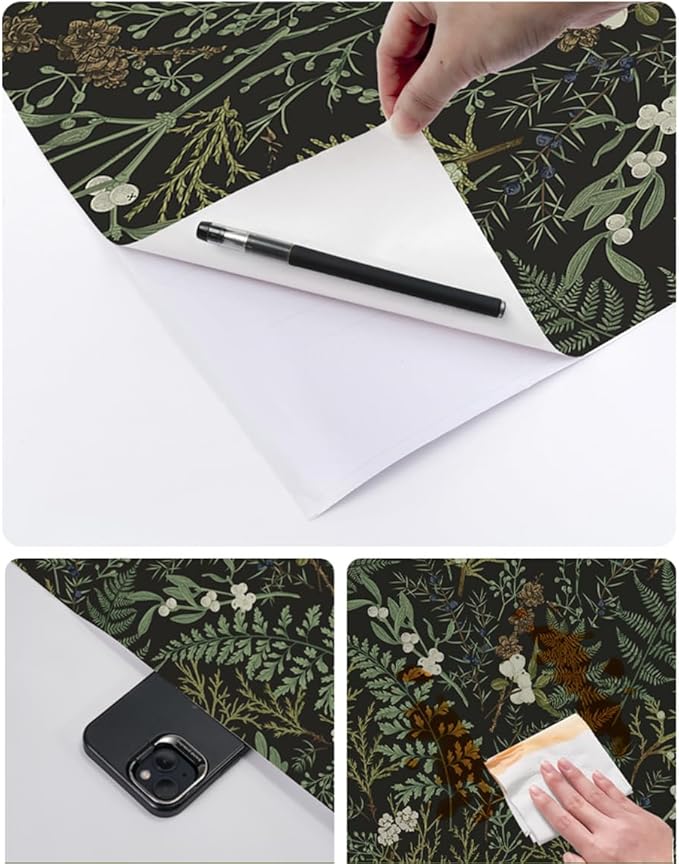 Dark Green Fern Botanical Shelf Liner Contact Paper Self Adhesive Vinyl - Image 2