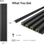 8-Pack WPC Wall Panels 118’’ x 6.1’’ 3D Slat Wall Panel Acoustic Wall Paneling - Image 2