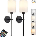 Battery Operated Wall Sconce Set of Two, Wireless Rechargeable Wall Light by KARTOOSH