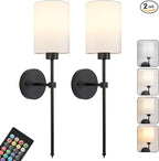 Battery Operated Wall Sconce Set of Two, Wireless Rechargeable Wall Light by KARTOOSH
