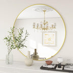 BEAUTYPEAK 20 Inch Round Mirror, Metal Frame Circle Mirror, Wall Mounted - Image 5
