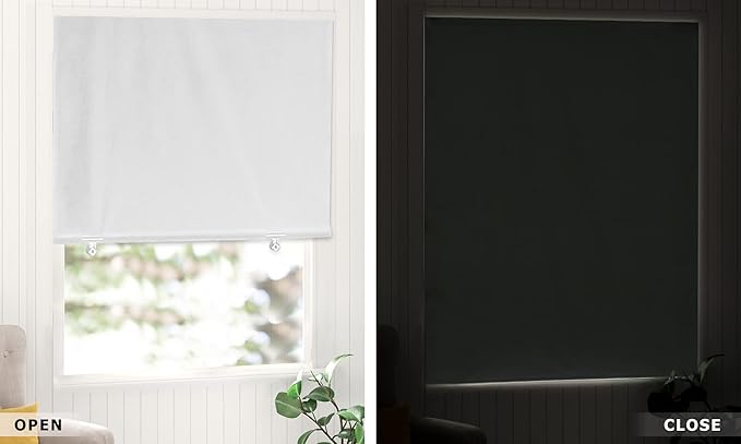 LazBlinds 100% Blackout Door Curtain, No Tools No Drill Cordless Blinds - Image 6