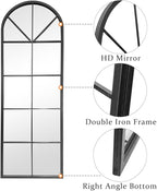 Floor Full Length Mirror, Large Window Pane Body Mirrors, No Stand - Image 6