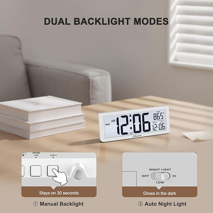 Soobest 8.5 Inch Digital Wall Clock Battery Operated - Image 4