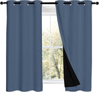 NICETOWN Stone Blue 100% Blackout Curtains 2 Panels Set Burg, Thermal Insulated by NICETOWN