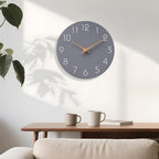 Mosewa Wall Clock 12 Inch Gray Silent Non Ticking Battery Operated Modern - Image 4